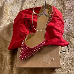 Christian Louboutin Fuxia gold baila spike 85mm